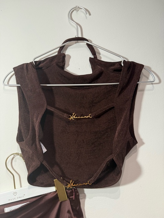 REVOLVE Khanum’s Backless Asymmetric Two Piece Set in Mocha - Picture 9 of 12